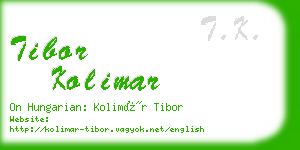 tibor kolimar business card